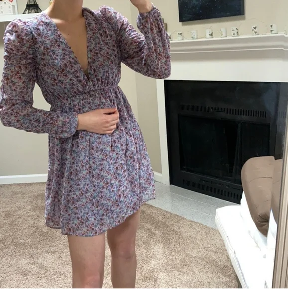 wild fable | Long Sleeve Floral Mini Dress - Picture 4 of 14